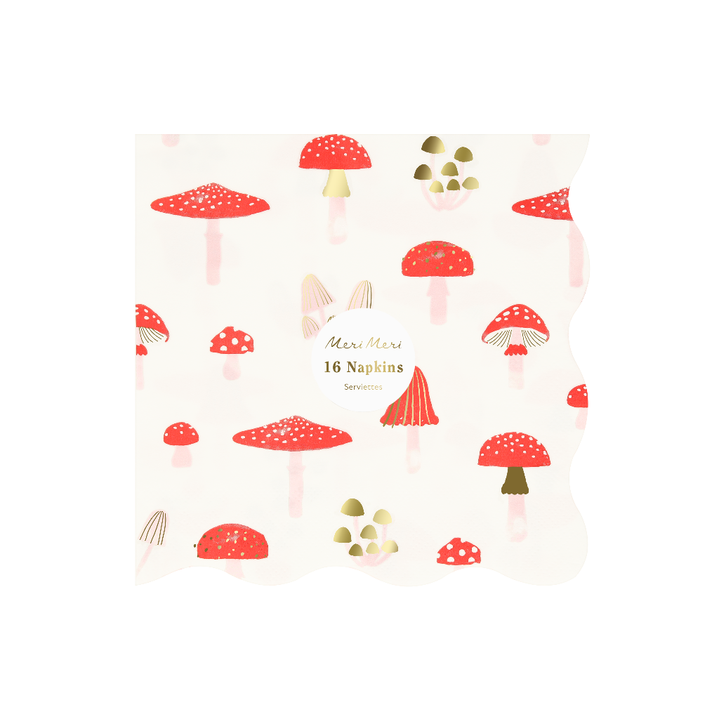 Meri Meri servietter str. L, Merry Mushroom - 16 stk.
