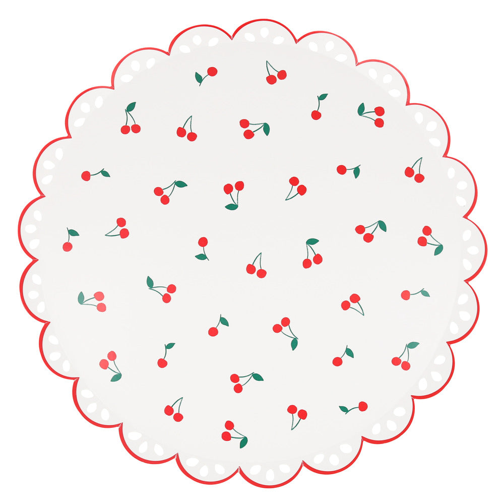 Meri Meri Papptallerkener, Str. S, Cherry – 8 stk