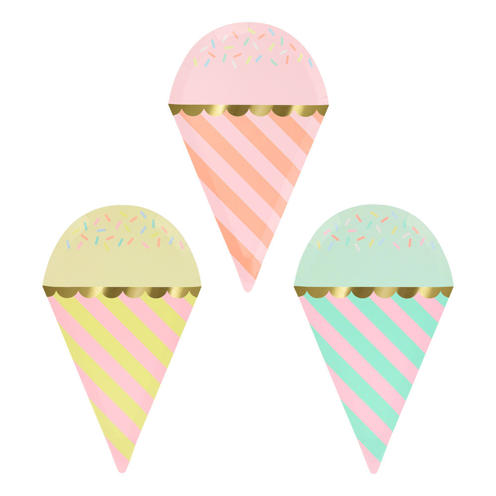 Meri Meri papptallerkener, Ice cream - 8 stk.