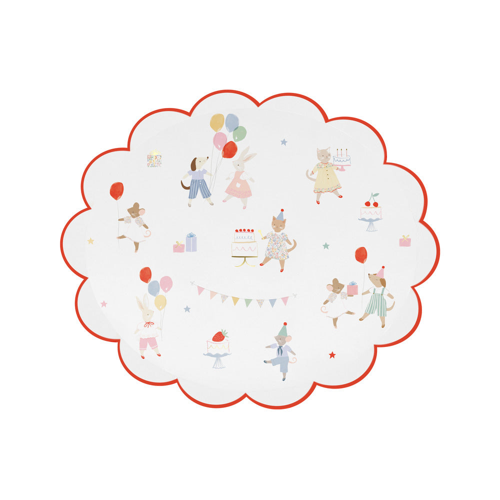 Meri Meri Papptallerkener, Str. S, Animal friends - 8 stk