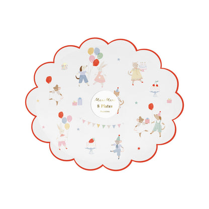 Meri Meri Papptallerkener, Str. S, Animal friends - 8 stk