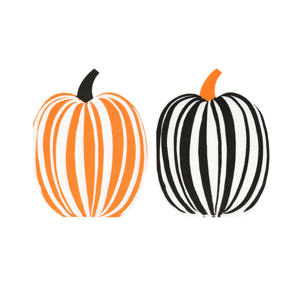 Meri Meri servietter, Halloween, Stripete gresskar - 16 stk.