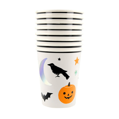 Meri Meri pappkopper, Halloween, Halloween ikoner - 8 stk.
