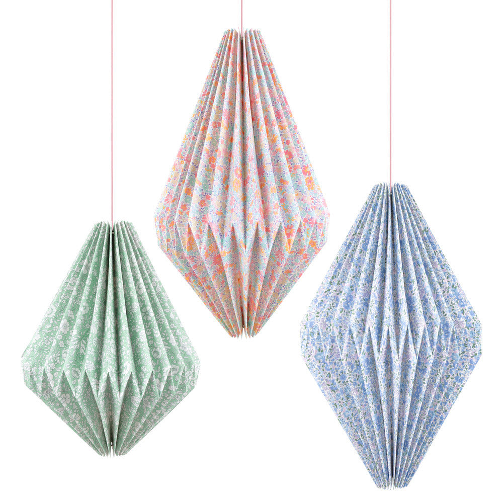 Meri Meri x Liberty lanterner, Origami - 3 stk.