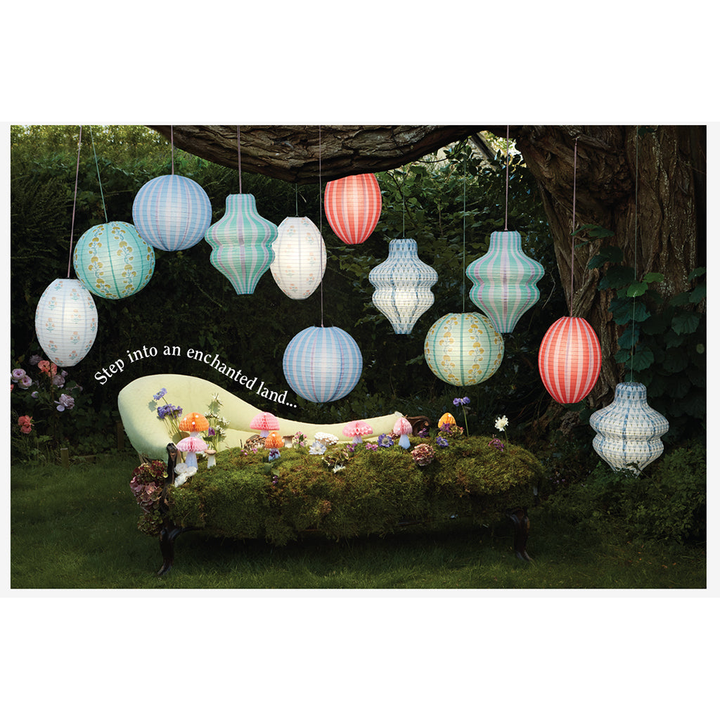 Meri Meri lanterne i rispapir, Mushroom, 3-pakning - UTEN LYSKILDE