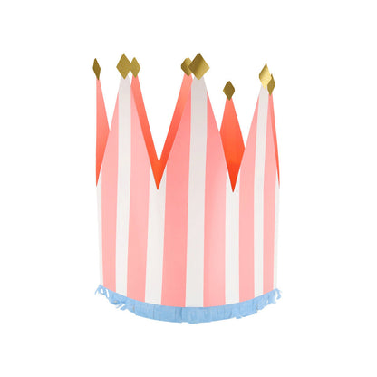 Meri Meri papirkroner, Striped - 8 stk.