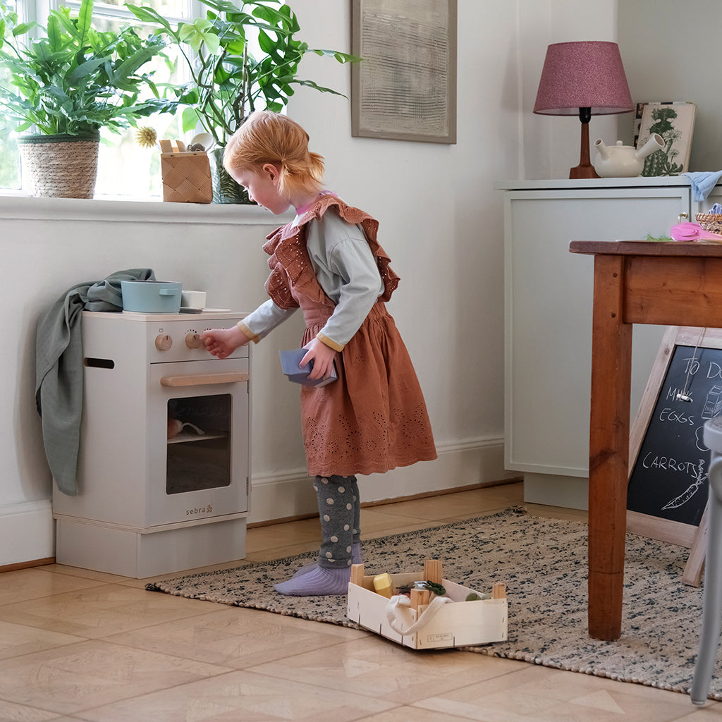 Sebra Kitchen komfyr i tre, Beige,