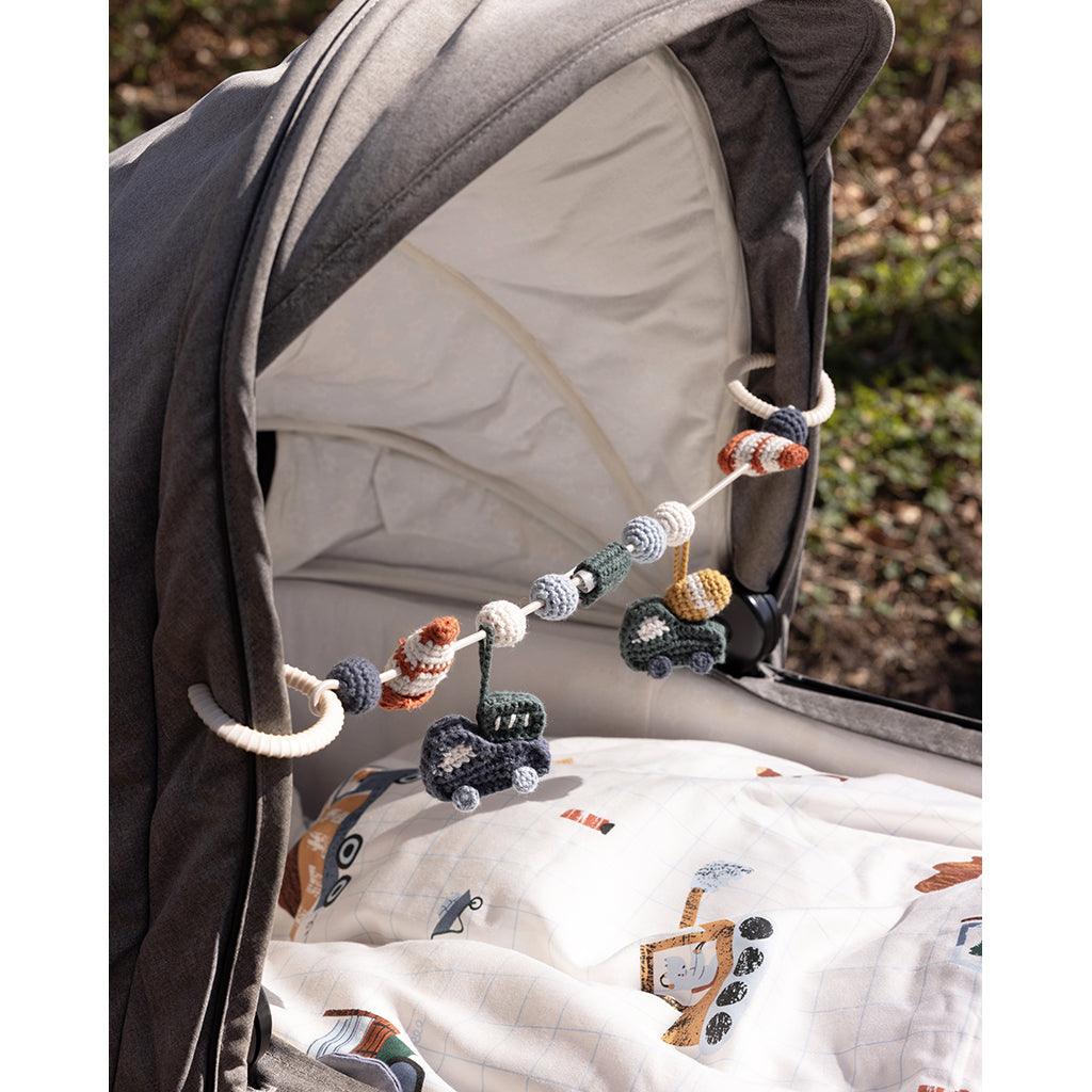 Sebra Heklet barnvognslenke, Busy Builders