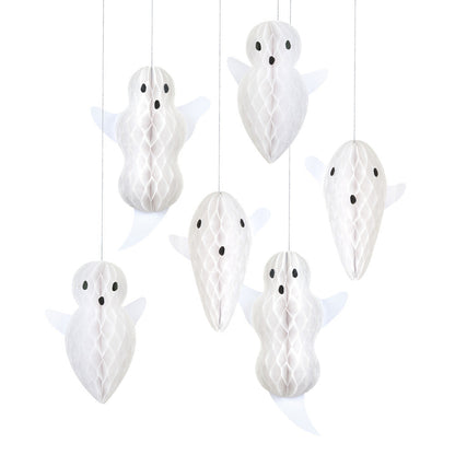 Meri Meri Halloween-spøkelser, hengende dekorasjon, 6 stk.