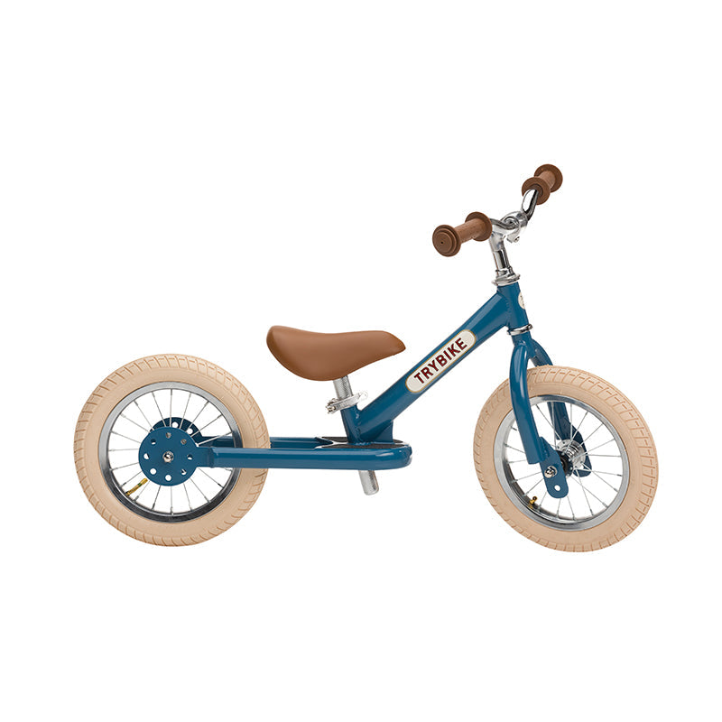 Trybike løbecykel, vintage blue m. retro look