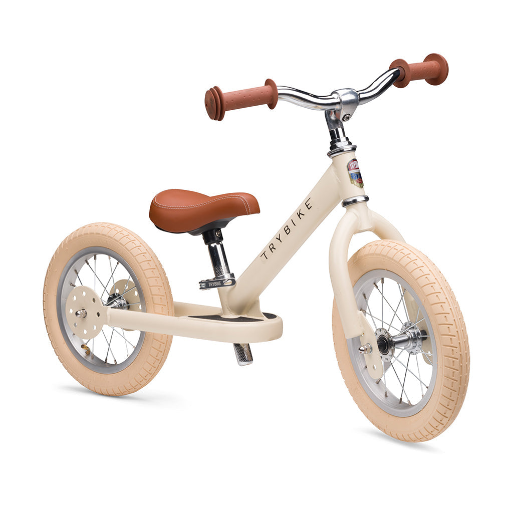 Trybike løbecykel, Vintage creme med retro look