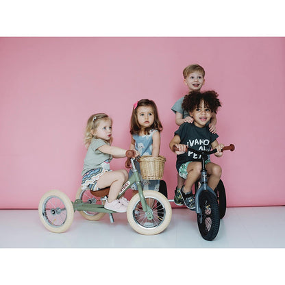 Trybike trehjult løpesykkel, vintage green m. retro look (matte felger)