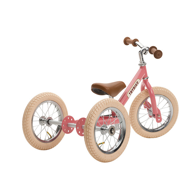 Trybike trehjult løpesykkel, vintage pink m. retro look
