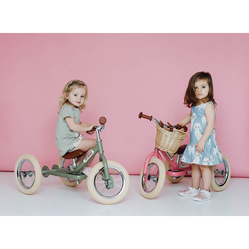 Trybike trehjult løpesykkel, vintage pink m. retro look
