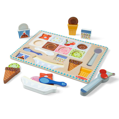 Melissa &amp; Doug 2-i-1 lekesett, Magnetisk puslespill og lekemat - Ice cream