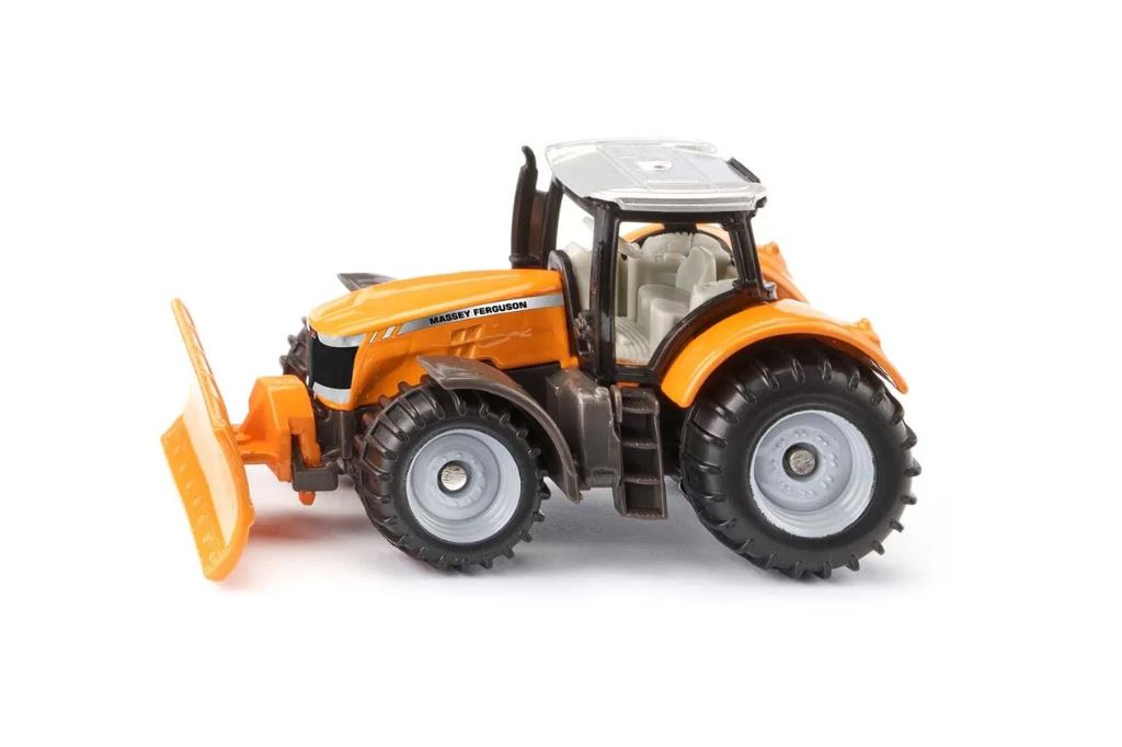 Siku traktor, Massey Ferguson med snøplog - 7.8 x 9.7 cm