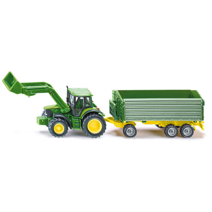 Siku John Deere Frontlaster og tilhenger, 1:87