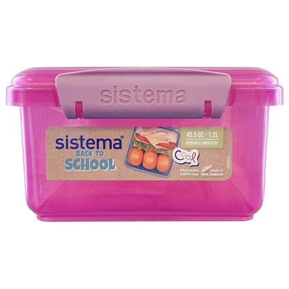 Sistema Lunch plus lunch madkasse m. 1 rum - Pink