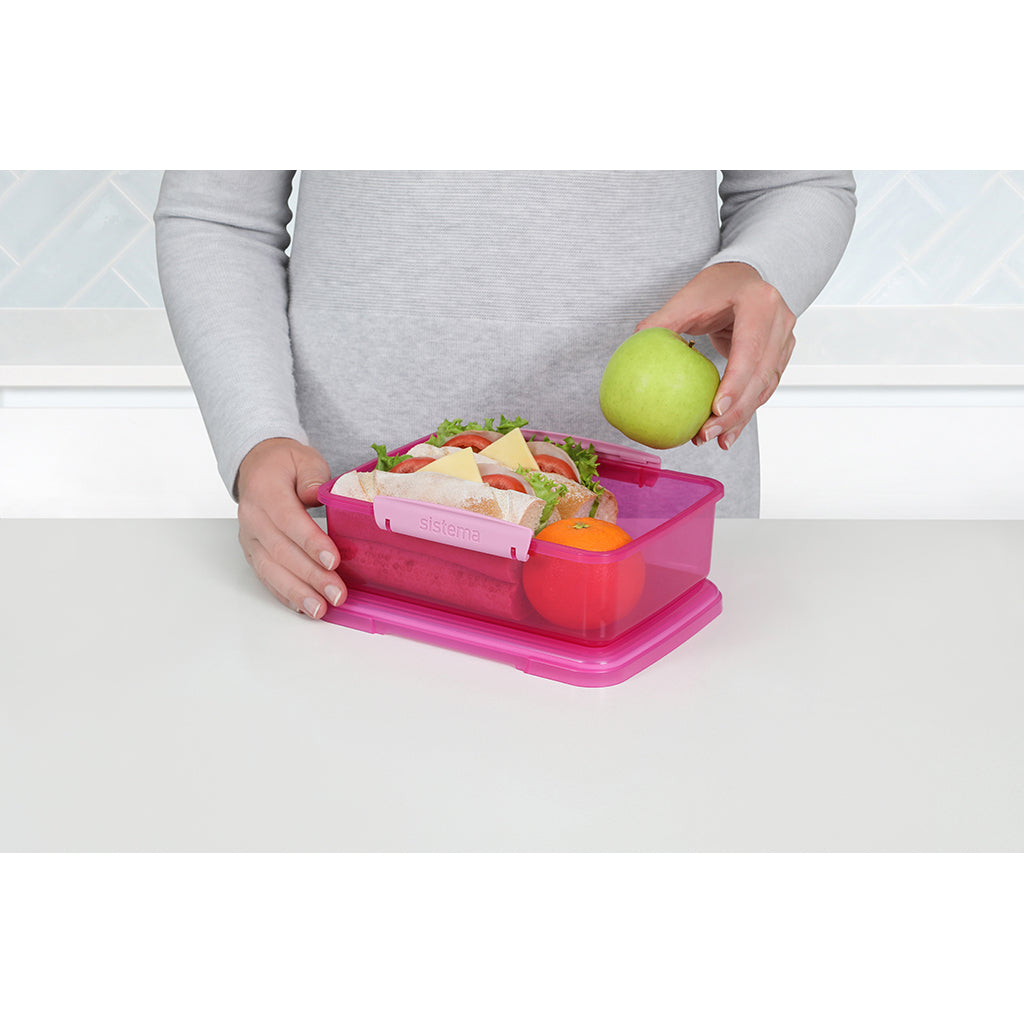 Sistema Coloured Lunch Matboks m. 1 rom, 2L - Pink