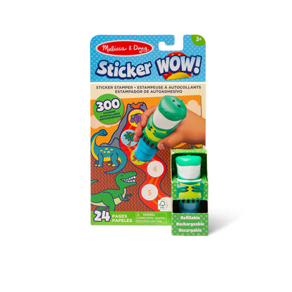 Melissa &amp; Doug Wow! Aktivitetsblokk, Stempel-selv klistremerker - Dinosaur