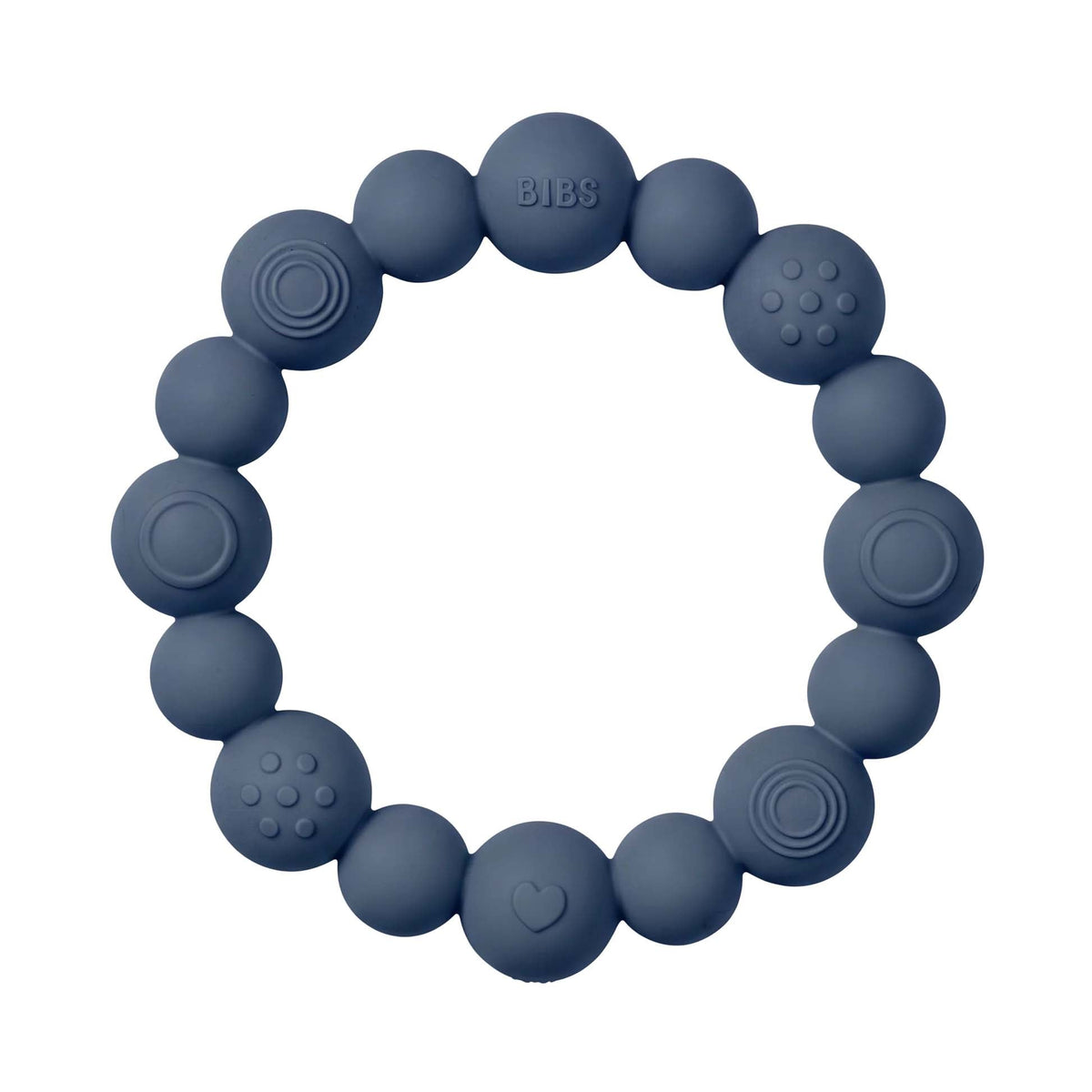 Bibs bitering i silikon, Beaded – Steel Blue