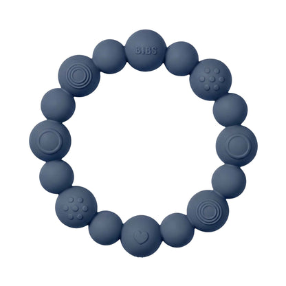 Bibs bitering i silikon, Beaded – Steel Blue
