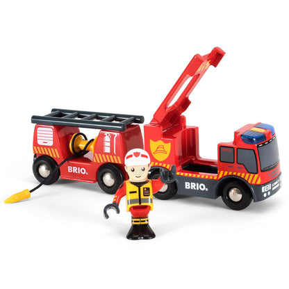 Brio Brandbil m. stigevogn