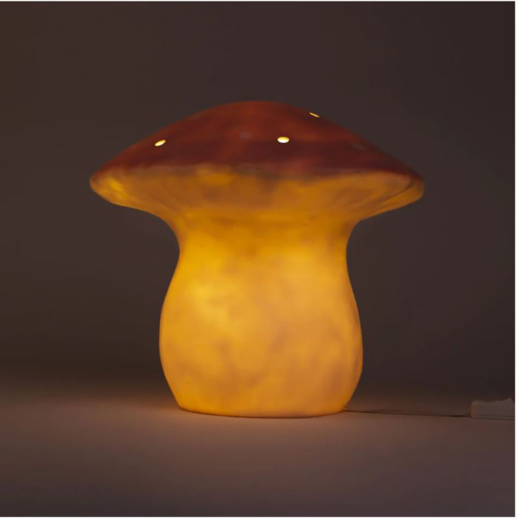 Sopp-lampe, stor paddehatt - Vintage pink