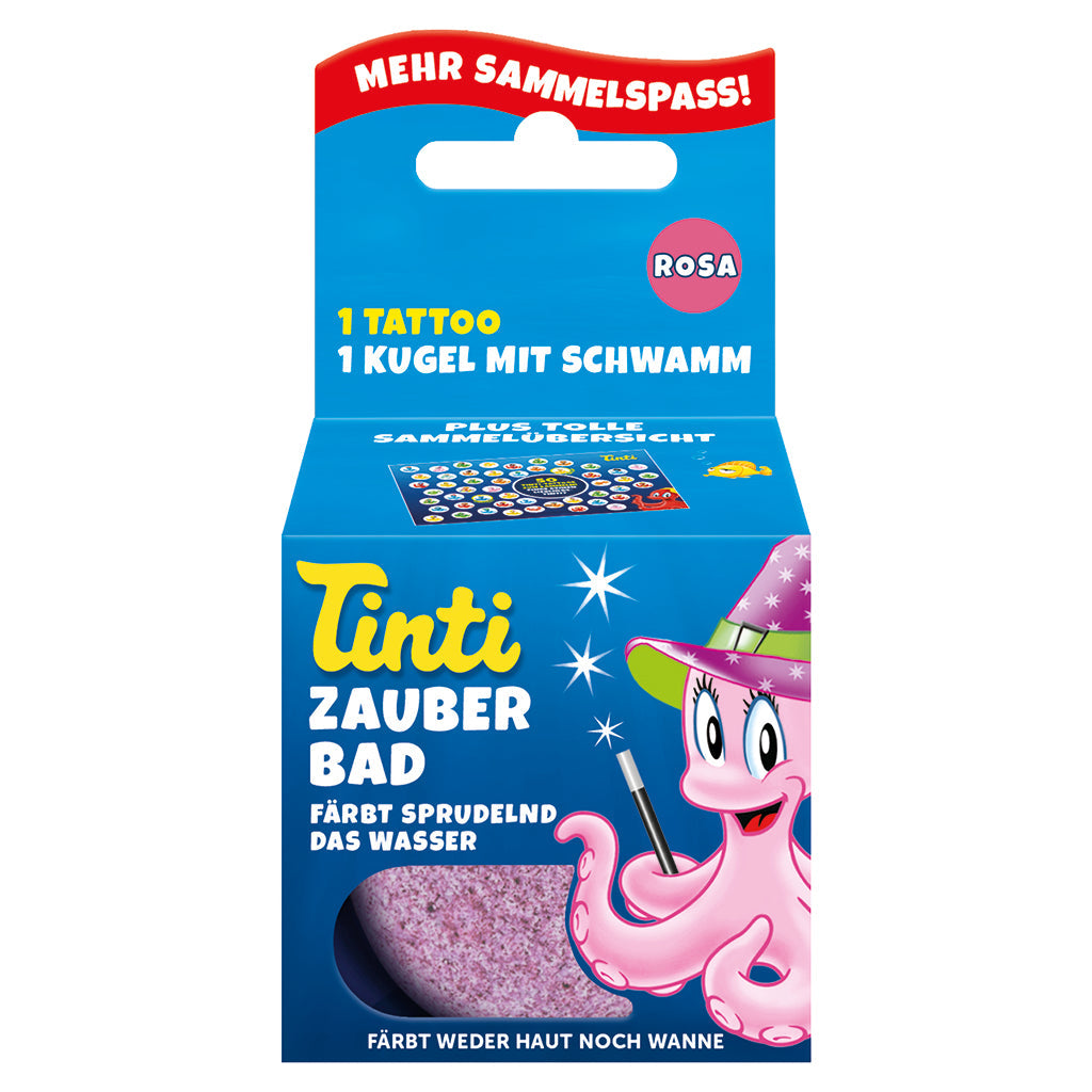 Tinti badebombe, Tryllekule inkl. tatovering – rosa