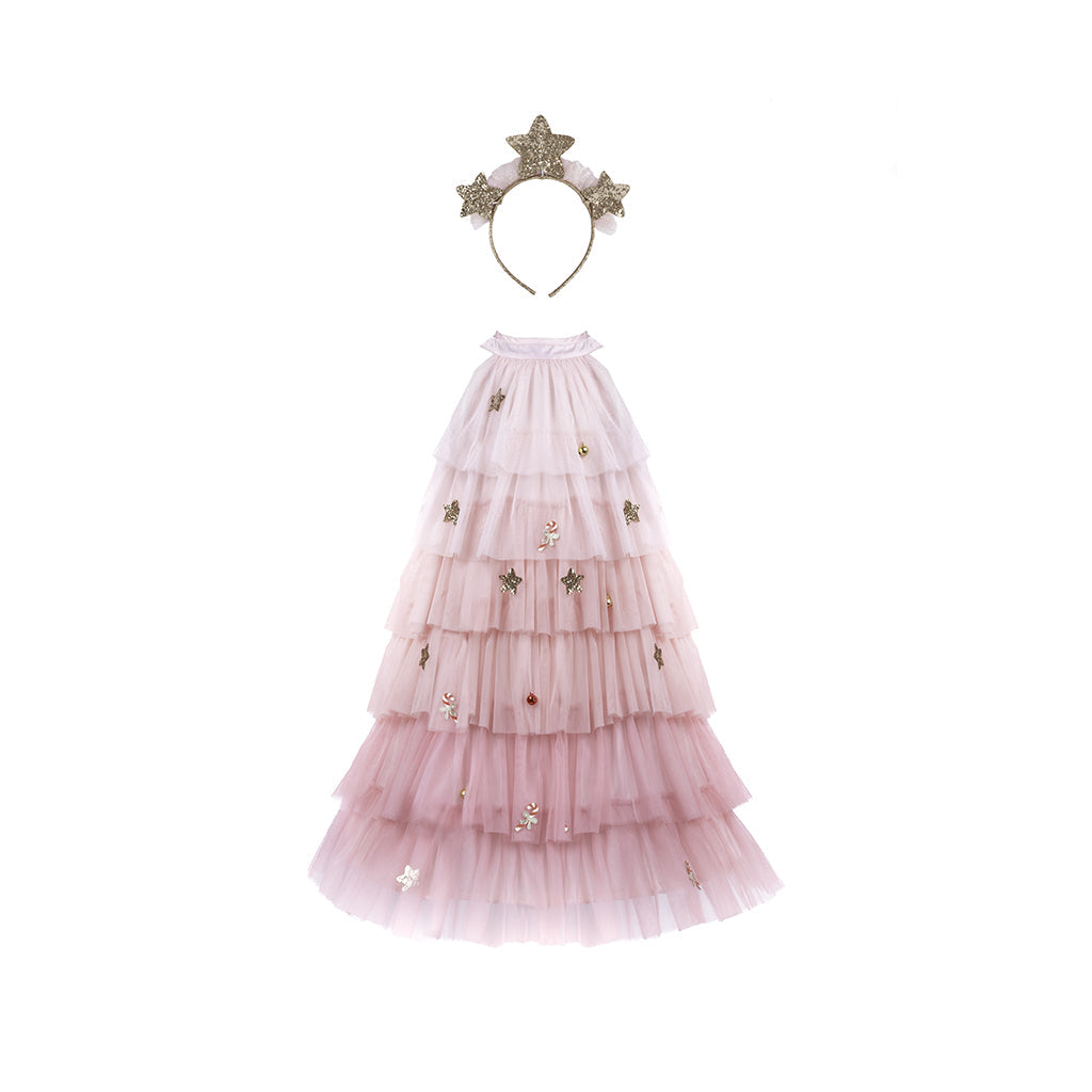 Great Pretenders udklædningstøj, Juletræskjole og hårbøjle, blush - str. 2-4 år og 4-6 år