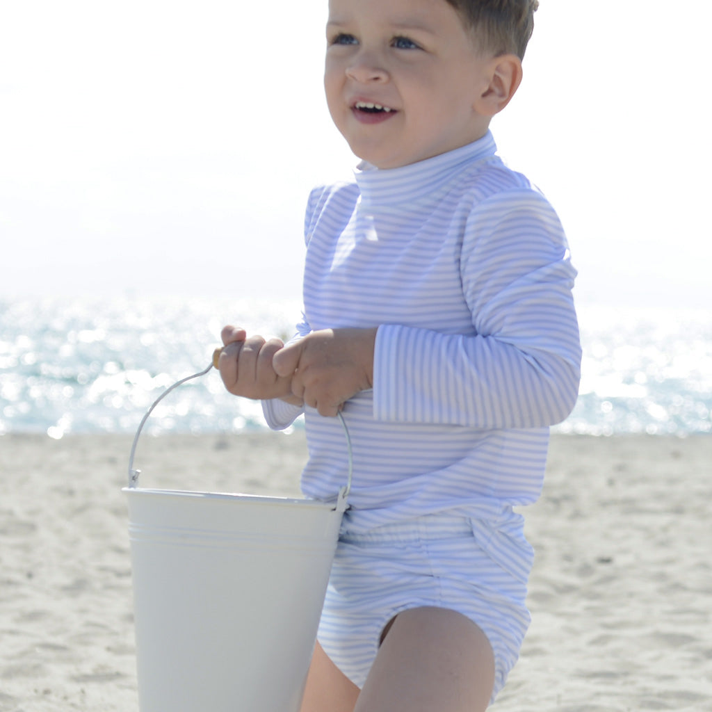 Petit Crabe UV badebluse, Sydney, Baby blue/White – 0-10 år