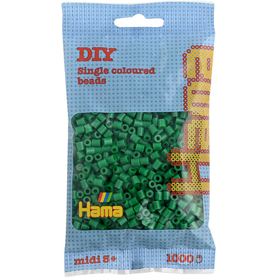 Hama Midi perler i pose, grønn - 1000 stk