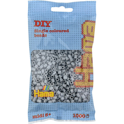 Hama Midi perler i pose, grå - 1000 stk