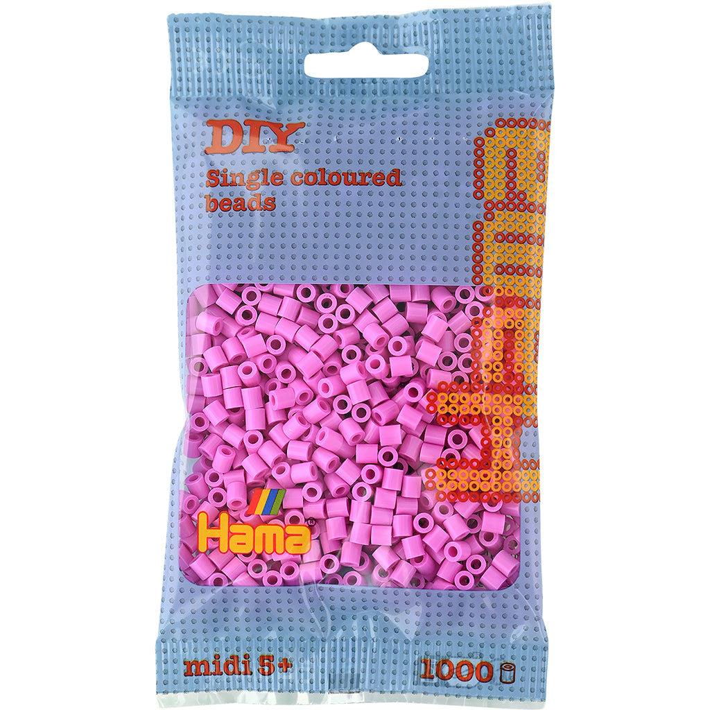 Hama Midi perler i pose, pastel pink - 1000 stk