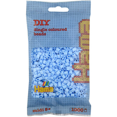 Hama Midi perler i pose, Pastell isblå - 1000 stk