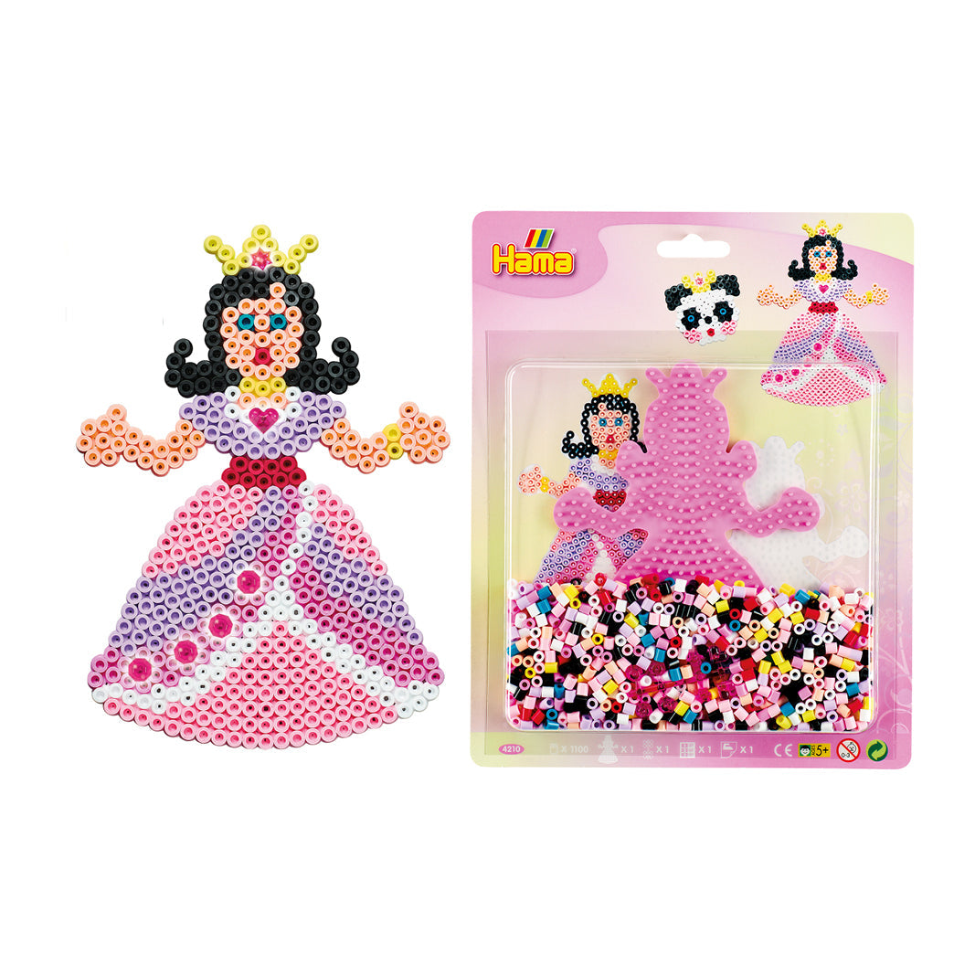 Hama perleplatesett Midi, prinsesse + 1100 perler