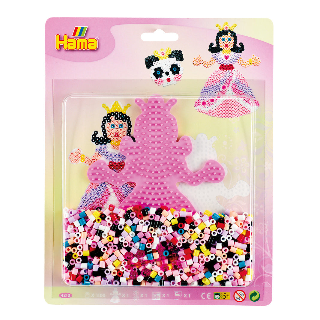 Hama perleplatesett Midi, prinsesse + 1100 perler
