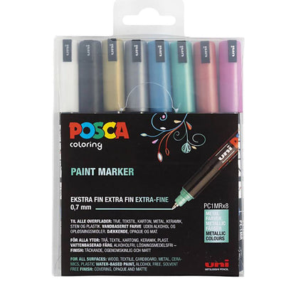 Posca Tusjer, strek 0.7 mm - 8 stk. ass farger