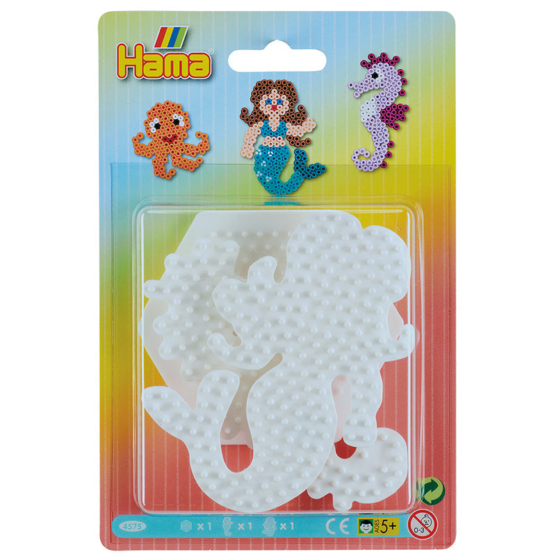 Hama Midi perleplatesett, 3 små - Sekskant, sjøhest og havfrue