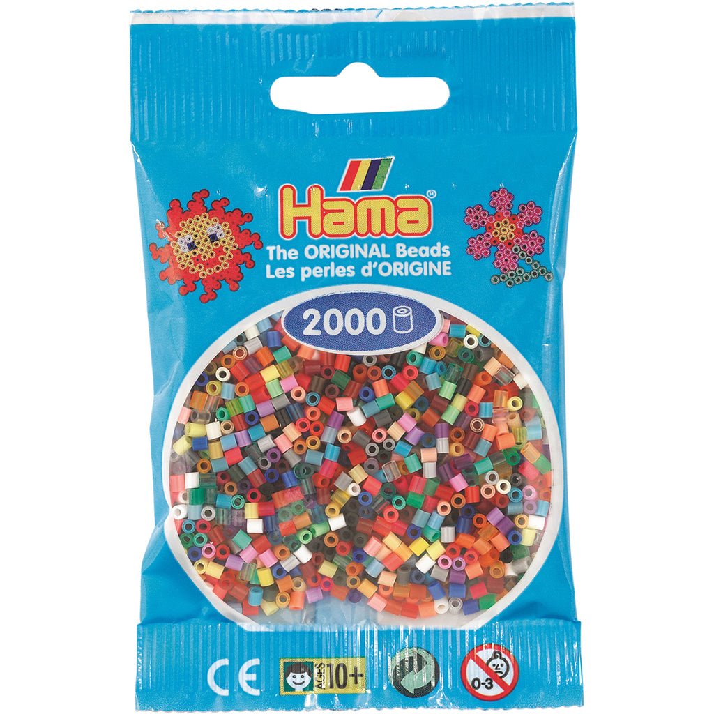 Hama Mini perler i pose, Mix - 2000 stk