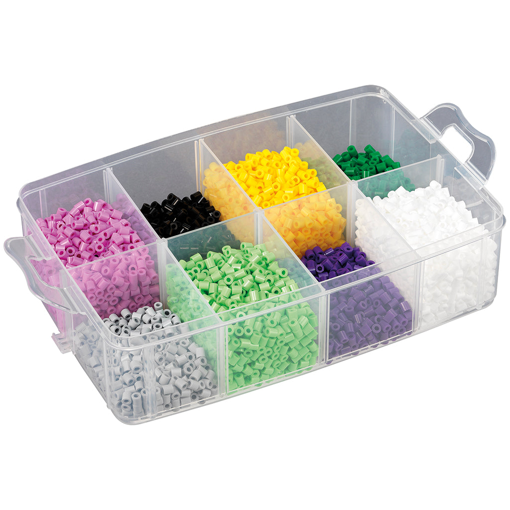 Hama Midi, stor oppbevaringsboks - med 3 plater og 12.000 stk. perler