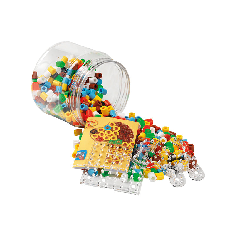 Hama Maxi perler og perleplate i bøtte, gul - 400 perler