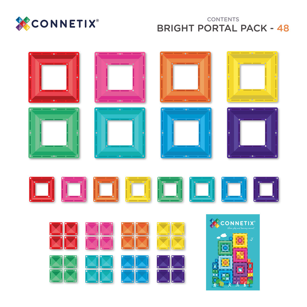 Connetix Bright Portal Pack, Magnetisk byggesett med 48 deler