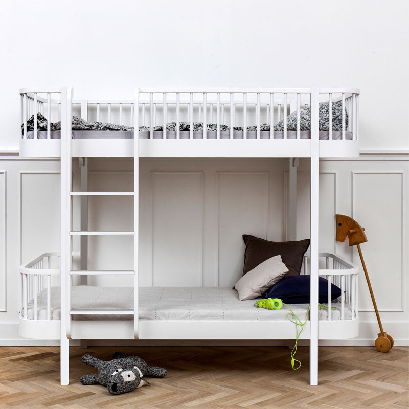 Oliver Furniture, Wood Original , køjeseng - Hvid m. stige i front