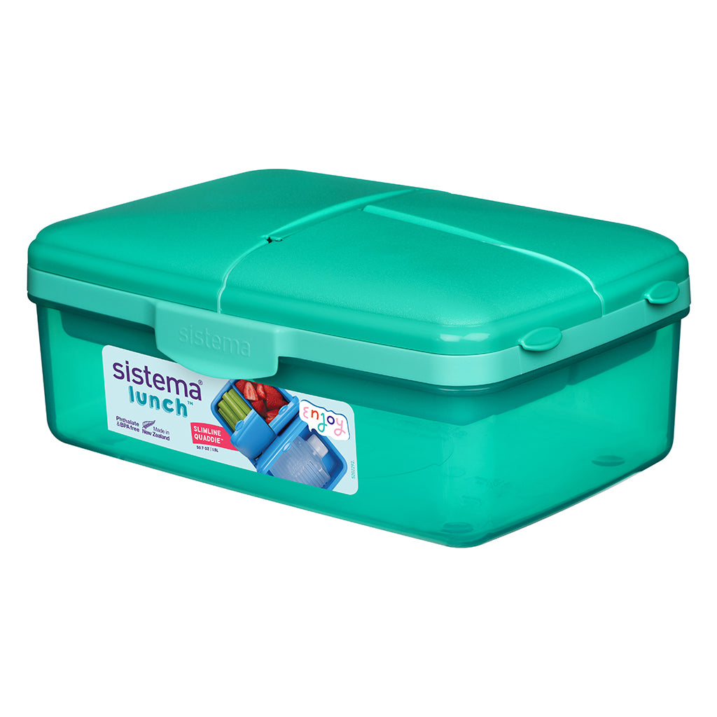 Sistema madkasse og drikkedunk, Slimline Quaddie 1.5 L - Teal