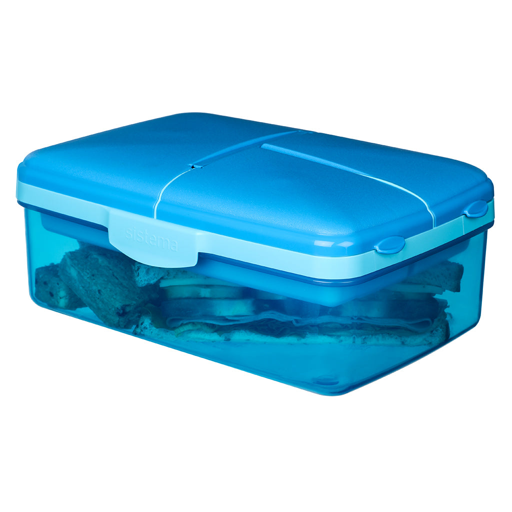 Sistema matboks og drikkeflaske, Slimline Quaddie 1.5 L - Blue