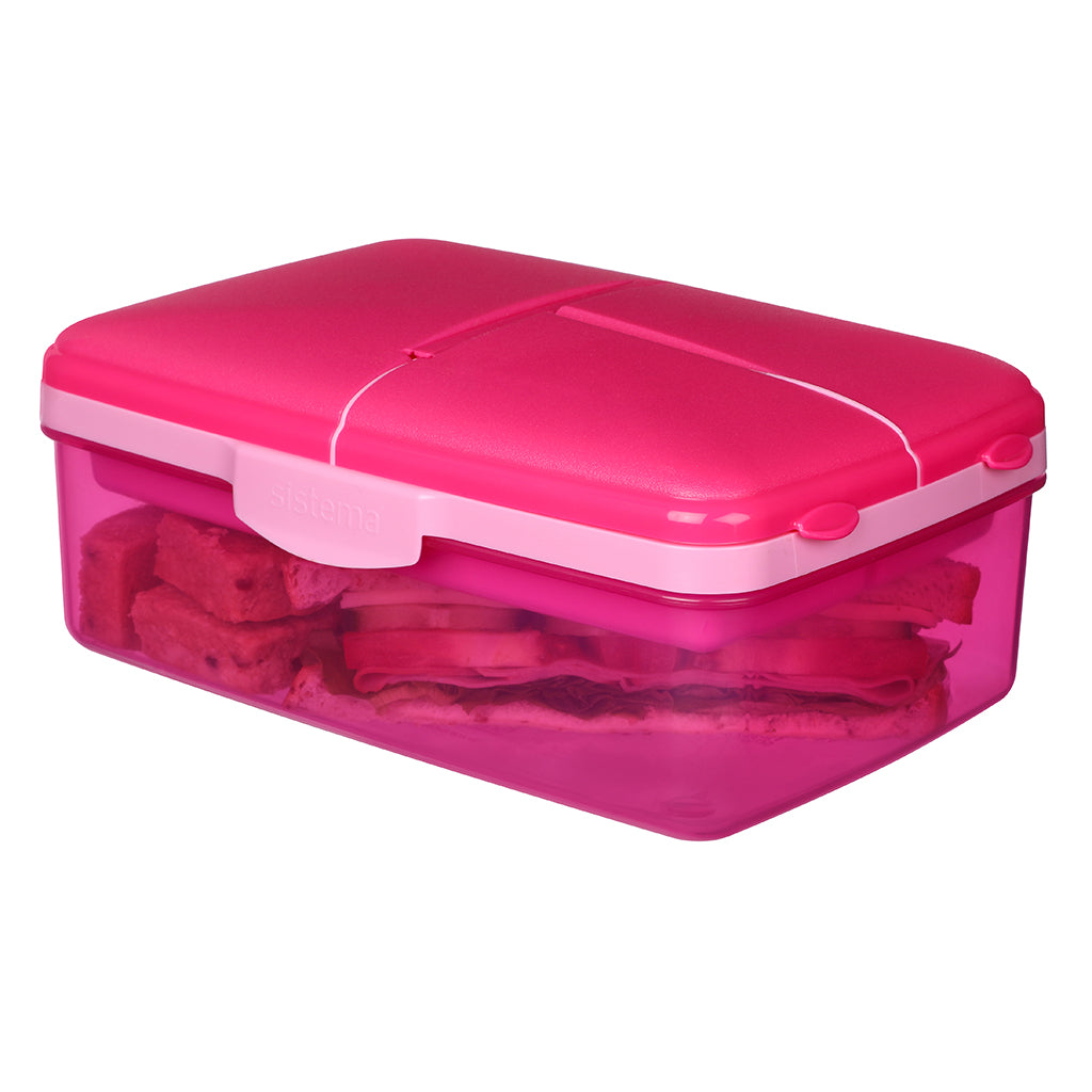 Sistema madkasse og drikkedunk, Slimline Quaddie 1.5 L - Pink