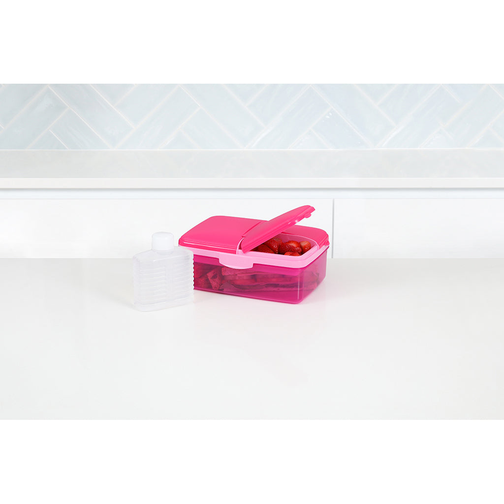 Sistema matboks og drikkeflaske, Slimline Quaddie 1.5 L - Pink