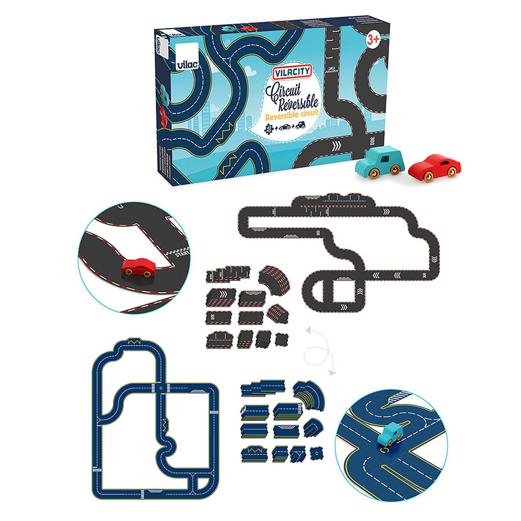 Vilac Vilacity vendbar racerbane, 42 deler