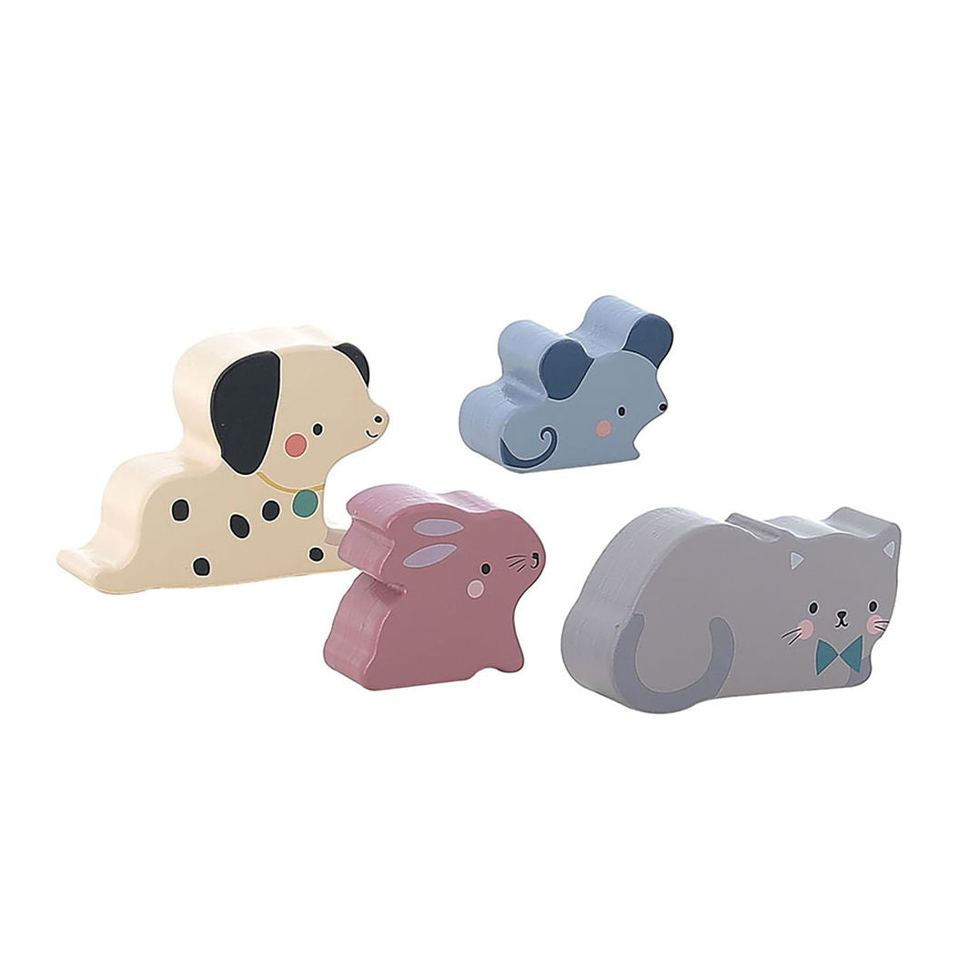 Vilac Puttekasse i tre, Lite gårdstun med dyrefigurer